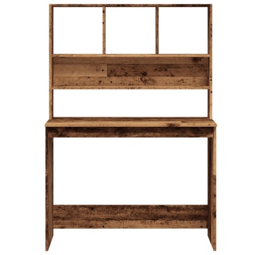 Birou cu rafturi, lemn vechi, 102x45x148 cm, lemn prelucrat - Img 4