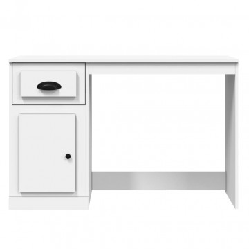 Birou cu sertar, alb, 115x50x75 cm, lemn prelucrat - Img 5