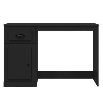 Birou cu sertar, negru, 115x50x75 cm, lemn prelucrat - Img 5