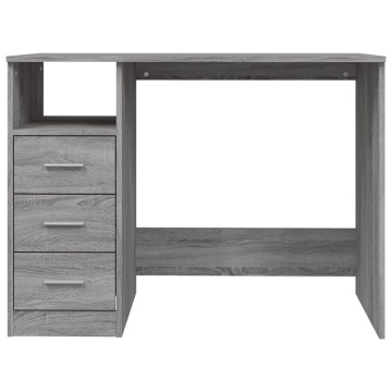 Birou cu sertare gri sonoma 102x50x76 cm lemn prelucrat - Img 5