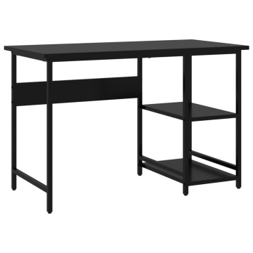 Birou de calculator, negru, 105x55x72 cm, MDF și metal - Img 2