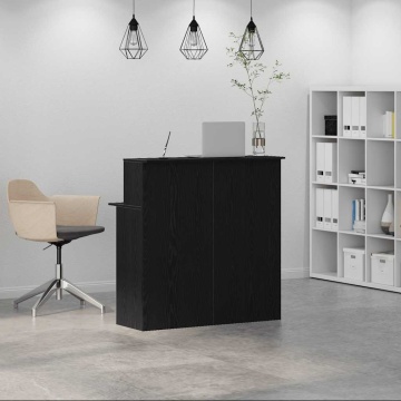 Birou de recepție negru 100x50x103,5 cm Lemn prelucrat - Img 3