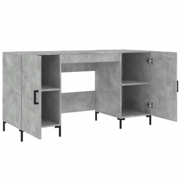 Birou, gri beton, 140x50x75 cm, lemn compozit - Img 8