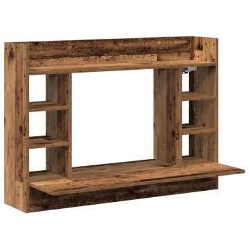 Birou Montat pe Perete Stejar Vechi 105x48x75 cm Lemn Prelucrat - Img 2