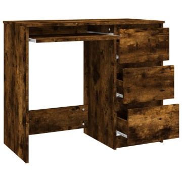 Birou, stejar fumuriu, 90x45x76 cm, lemn prelucrat - Img 4