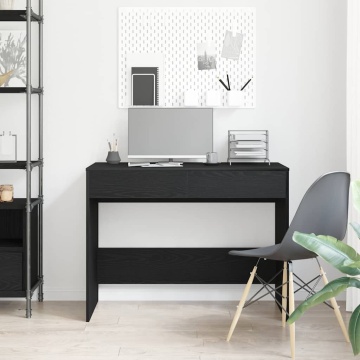 Birou Stejar negru 101x50x76,5 cm Lemn prelucrat - Img 3