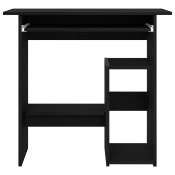 Birou Stejar negru 80x45x74 cm Lemn prelucrat - Img 5