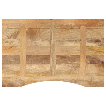 Blat birou cu decupaj curbat 80x60x2,5 cm lemn masiv mango brut - Img 8