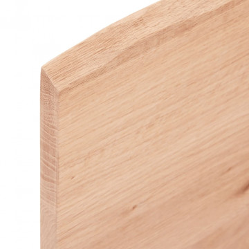 Blat birou maro deschis 80x60x2 cm, lemn masiv stejar tratat - Img 2