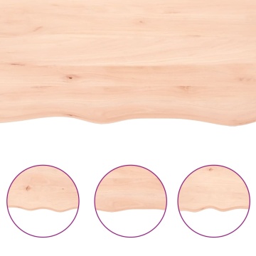 Blat de baie, 100x30x2 cm, lemn masiv netratat - Img 4