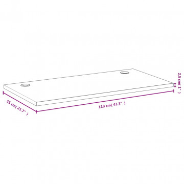 Blat de birou 110x55x2,5 cm bambus - Img 3