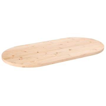 Blat de masă, 100x50x2,5 cm, lemn masiv de pin, oval - Img 1