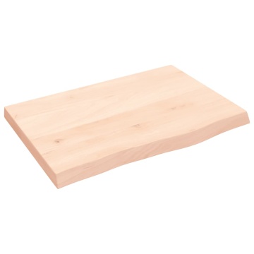 Blat de masă, 60x40x(2-4) cm, lemn masiv de stejar netratat - Img 2