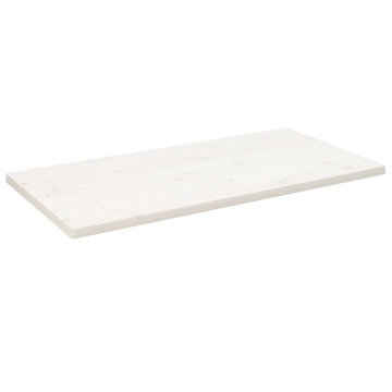 Blat de masă alb 100x60x2,5 cm lemn masiv de pin dreptunghiular - Img 1