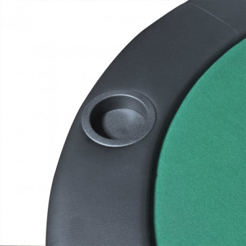 Blat de masă de poker pentru 10 jucători, pliabil, verde - Img 6