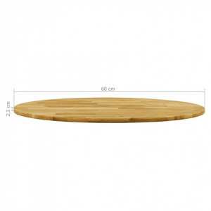 Blat de masă, lemn masiv de stejar, rotund, 23 mm, 600 mm - Img 5