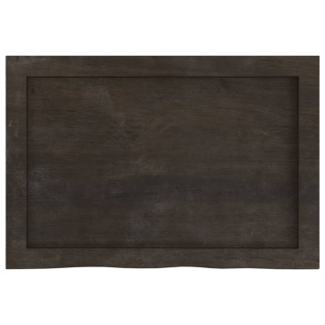 Blat de masă maro 60x40x(2-4) cm, lemn masiv stejar tratat - Img 4