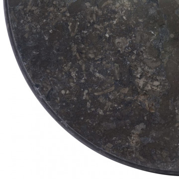Blat de masă, negru, Ø50x2,5 cm, marmură - Img 4