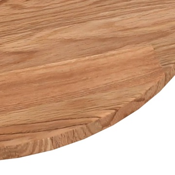 Blat de masă rotund maro deschis Ø80x1,5 cm lemn stejar tratat - Img 3