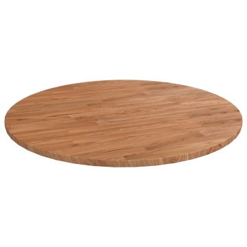 Blat de masă rotund maro deschis Ø90x1,5 cm lemn stejar tratat - Img 1