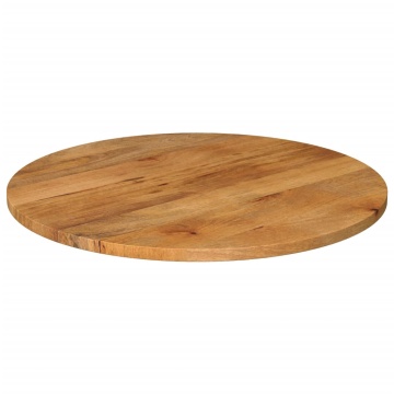 Blat de masă rotund, Ø 70x2,5 cm, lemn masiv de mango brut - Img 2