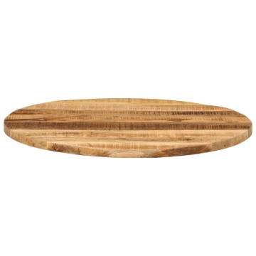Blat de masă rotund, Ø 80x1,5 cm, lemn masiv de mango brut - Img 3