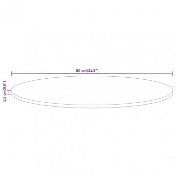 Blat de masă rotund, Ø 80x1,5 cm, lemn masiv reciclat - Img 7