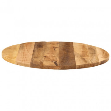 Blat de masă rotund, Ø 90x3,8 cm, lemn masiv de mango brut - Img 4