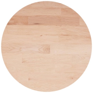 Blat de masă rotund, Ø30x1,5 cm, lemn masiv stejar netratat - Img 2