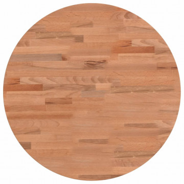 Blat de masă rotund, Ø50x2,5 cm, lemn masiv de fag - Img 2