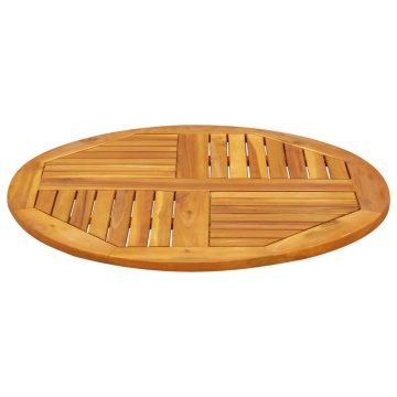 Blat de masă rotund, Ø80x2,2 cm, lemn masiv de acacia - Img 3