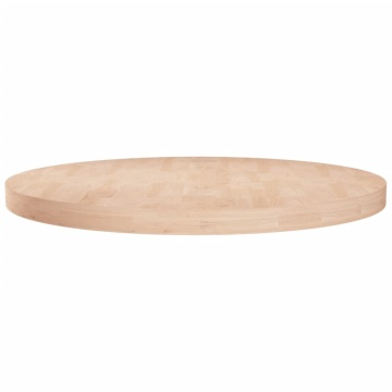 Blat de masă rotund, Ø80x4 cm, lemn masiv stejar netratat - Img 1