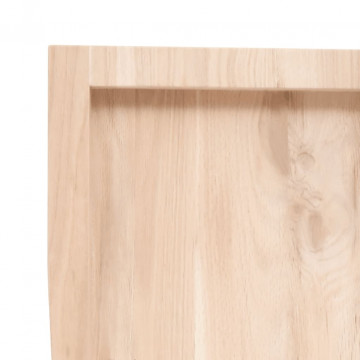 Blat masă 100x40x6 cm lemn masiv stejar netratat contur organic - Img 6
