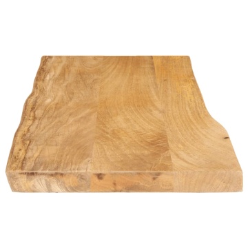 Blat masă cu margini naturale, 90x40x2,5 cm, lemn masiv mango - Img 4