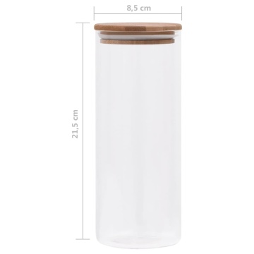 Borcane din sticlă depozitare, capac de bambus, 6 buc., 1000 ml - Img 6