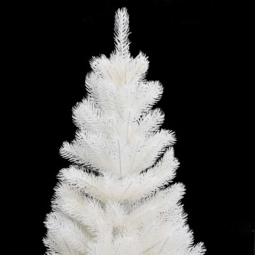 Brad Crăciun pre-iluminat artificial, set globuri, alb, 90 cm - Img 3