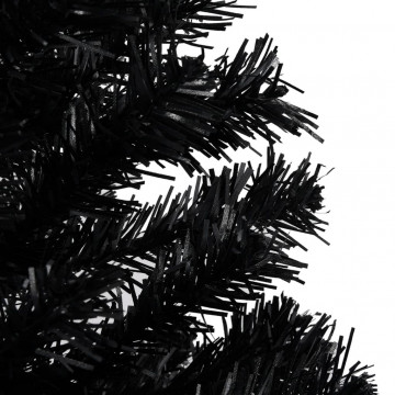 Brad Crăciun pre-iluminat cu set globuri, negru, 240 cm, PVC - Img 4