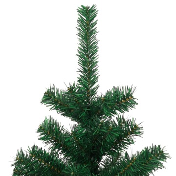 Brad Crăciun pre-iluminat ondulat cu ghiveci verde 120 cm PVC - Img 5
