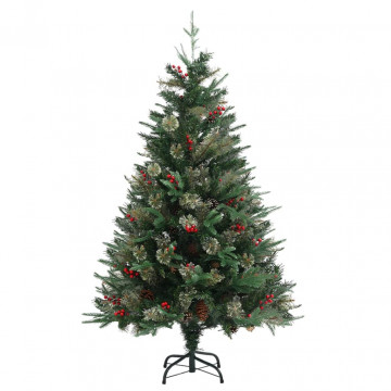 Brad de Crăciun cu conuri de pin, verde, 120 cm, PVC&PE - Img 2
