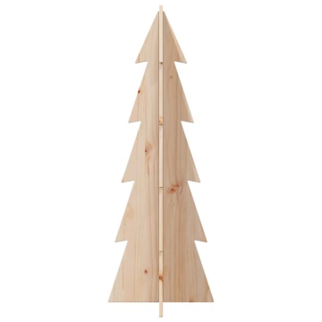 Brad de Crăciun din lemn decorativ, 112 cm, lemn de pin masiv - Img 4