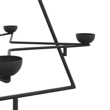 Brad de Crăciun din metal pentru decor, negru, 75 cm - Img 6