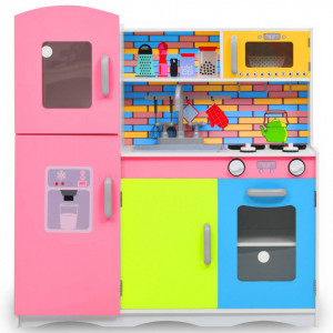 Bucătărie de jucărie pentru copii, multicolor, 80x30x85 cm, MDF - Img 4