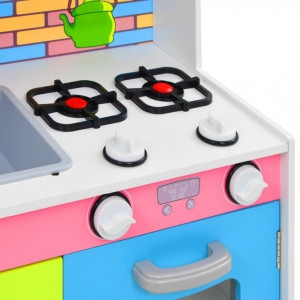 Bucătărie de jucărie pentru copii, multicolor, 80x30x85 cm, MDF - Img 6