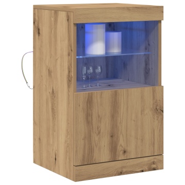 Bufet cu lumini LED Stejar Artisan 41x37x67 cm - Img 3