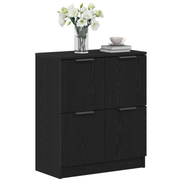 Bufet Negru din Stejar - 60 x 30 x 70 cm - Fabricat din Lemn Prelucrat - Img 3
