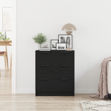 Bufet Negru din Stejar 60x30x70 cm Lemn prelucrat - Img 4