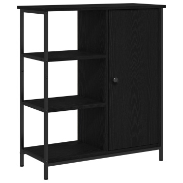 Bufet Negru Stejar 70x30x80 cm Lemn prelucrat - Img 2