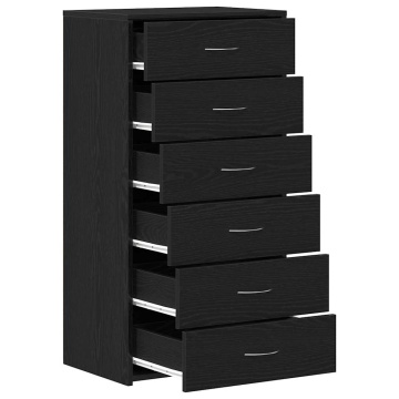 Bufetă cu 6 sertare Stejar negru 50x34x96 cm Lemn prelucrat - Img 8