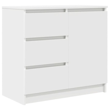 Bufetă cu sertar alb 71x35x65 cm din lemn prelucrat - Img 2