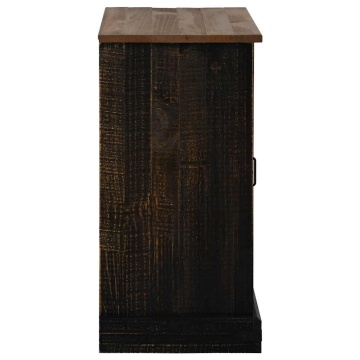 Bufetă HALDEN cu uşă glisantă neagră 80x40x80 cm lemn masiv - Img 8